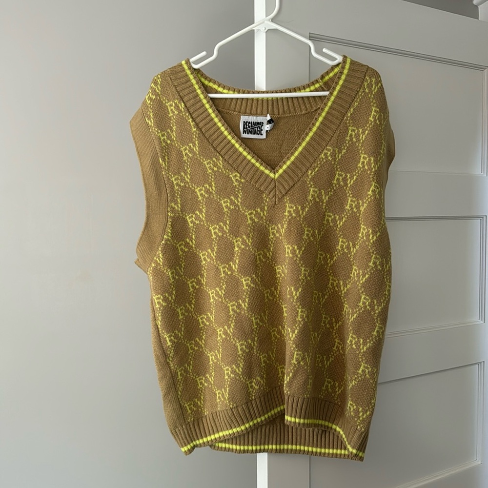 Reclaimed vintage Brown Sweater Vest